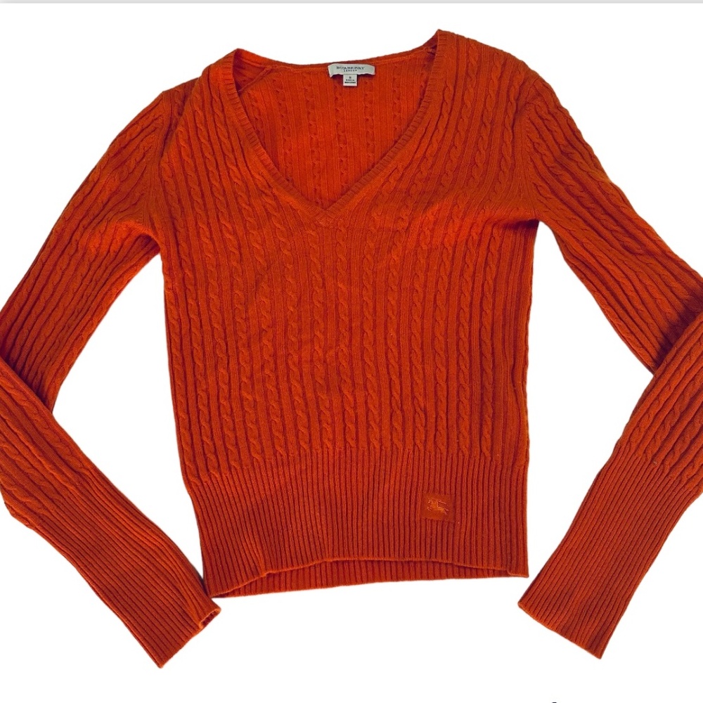 Burberry sweater orange cashmere size S